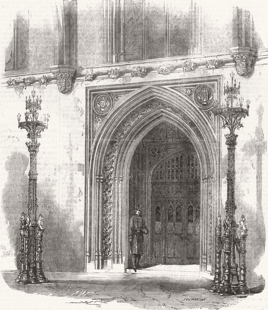 LONDON. Westminster. Members entry to Commons 1859 old antique print picture
